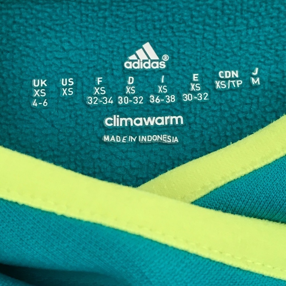 Adidas Climawarm Teal Trefoil Hoodie Sweatshirt - Picture 9 of 14